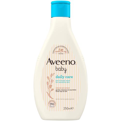 Aveeno Baby Daily Care Hair & Body Wash for Sensitive Skin Υγρό Καθαρισμού Σώματος & Μαλλιών για Ευαίσθητες Βρεφικές Επιδερμίδες 250ml